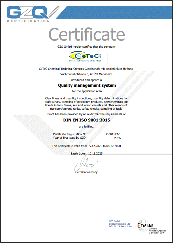 Testing and inspection services in the port of Mannheim